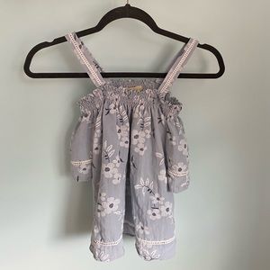 Floral Open Shoulder Fashion Top